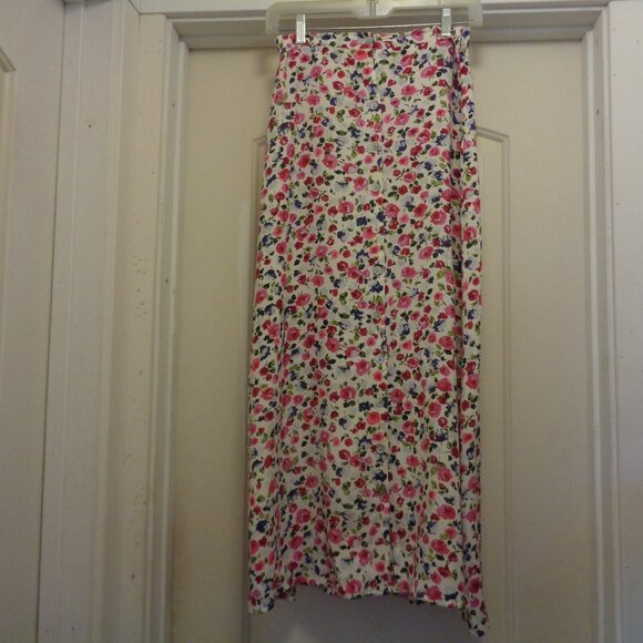 FEMININE SWEET RETRO Roses GIRL MAXI SKIRT By Woolrich S - Picture 1 of 6